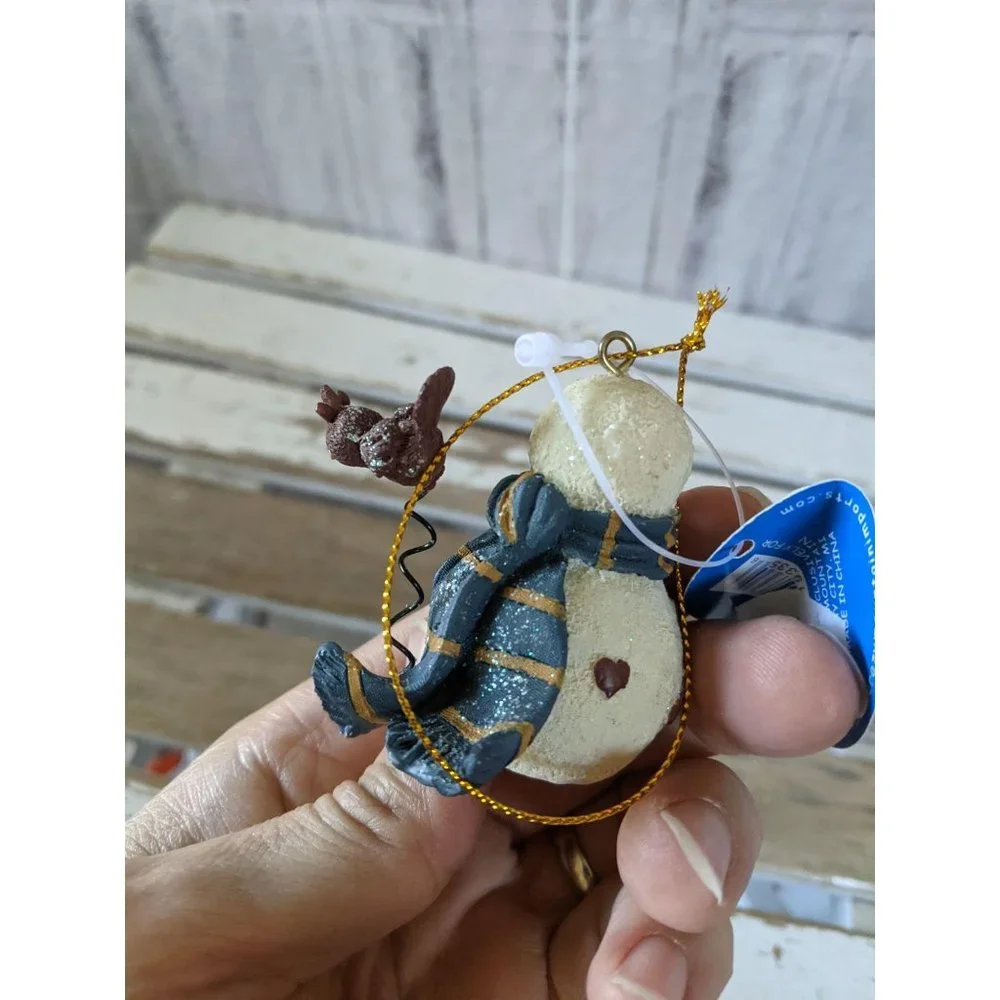 Crazy mountain‎ snowman hearts Cardinal mini orname